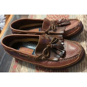Sperry Mens Top Sider Wetlands 8M Brown Leather Boat Loafers